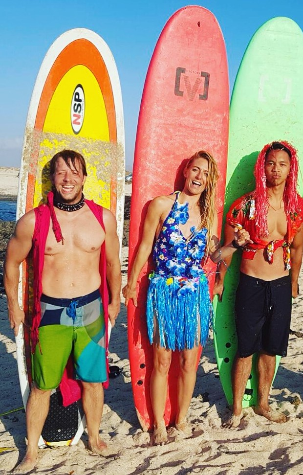 Stag party surfing holiday in Corralejo, Fuerteventura with pro surfer and surf coach Tehillah McGuinness